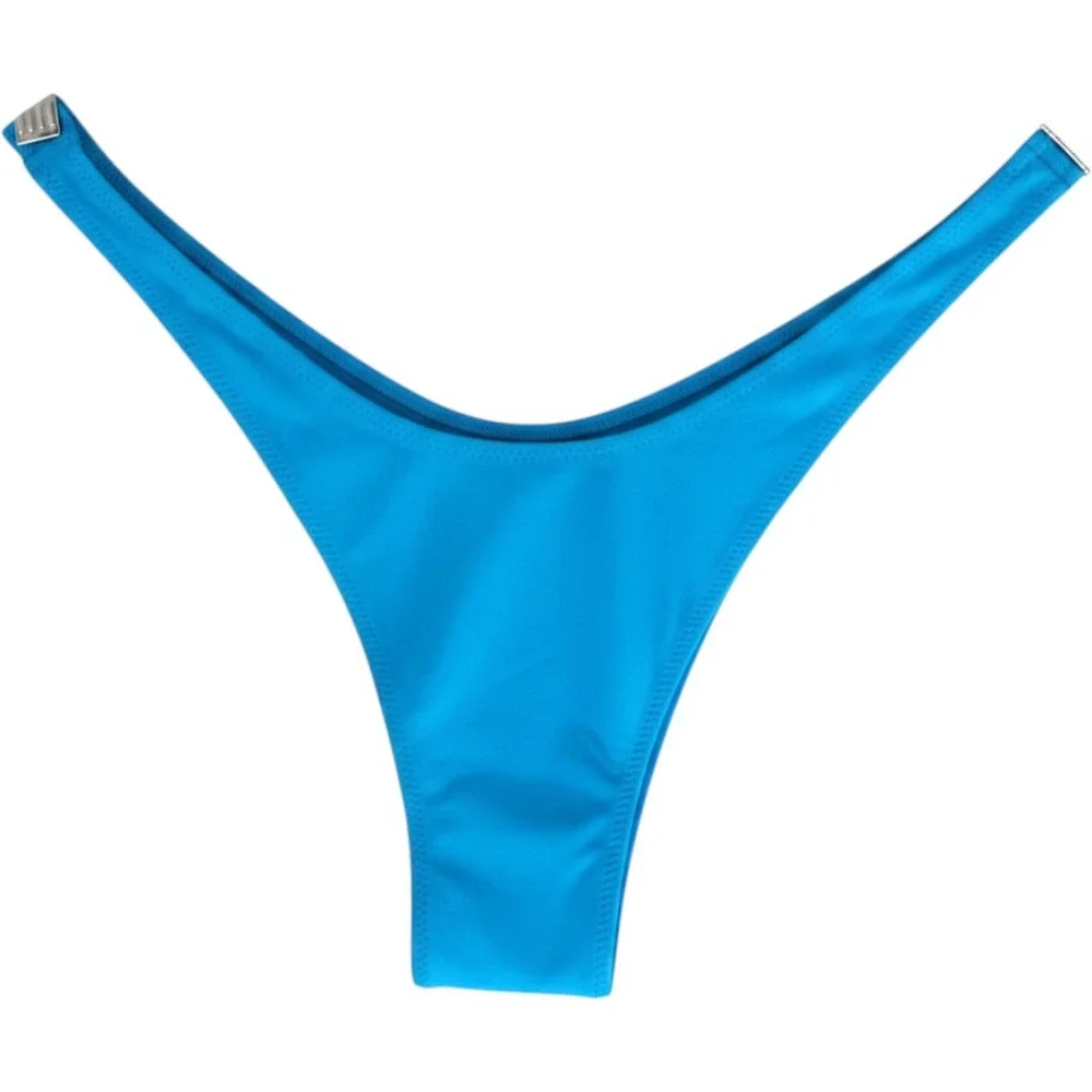 SKIMS Micro Tanga Bikini Bottom‎ Aqua Blue Swimwear Size XL